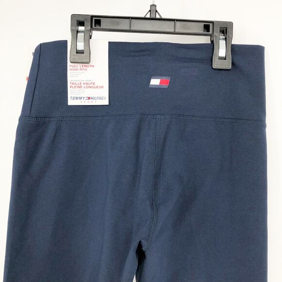 TOMMY HILFIGER SPORT Full Length Athletic Leggings XS Navy Blue High Rise NWT - Picture 6 of 9